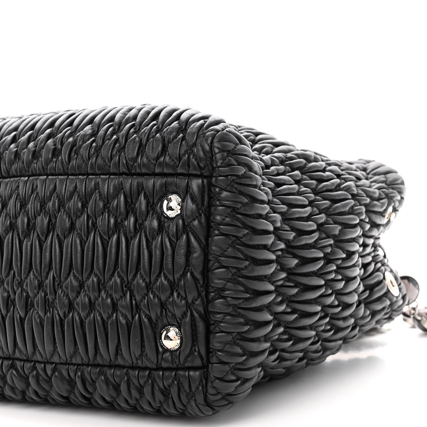 Nappa Matelasse Swarovski Crystal Tote Black