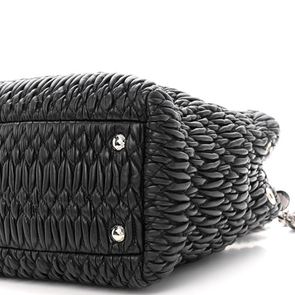 Miu Miu Nappa Matelasse Swarovski Crystal Tote Black 9 of 9