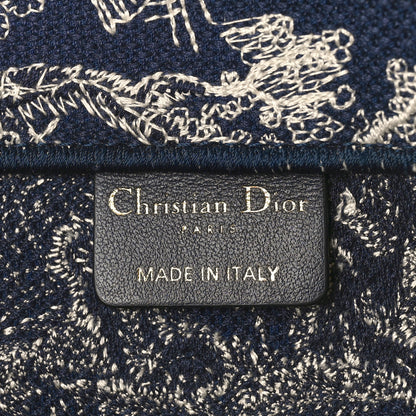 Christian Dior Canvas Embroidered Medium Dioriviera Toile De Jouy Reverse Book Tote Blue 6 of 9