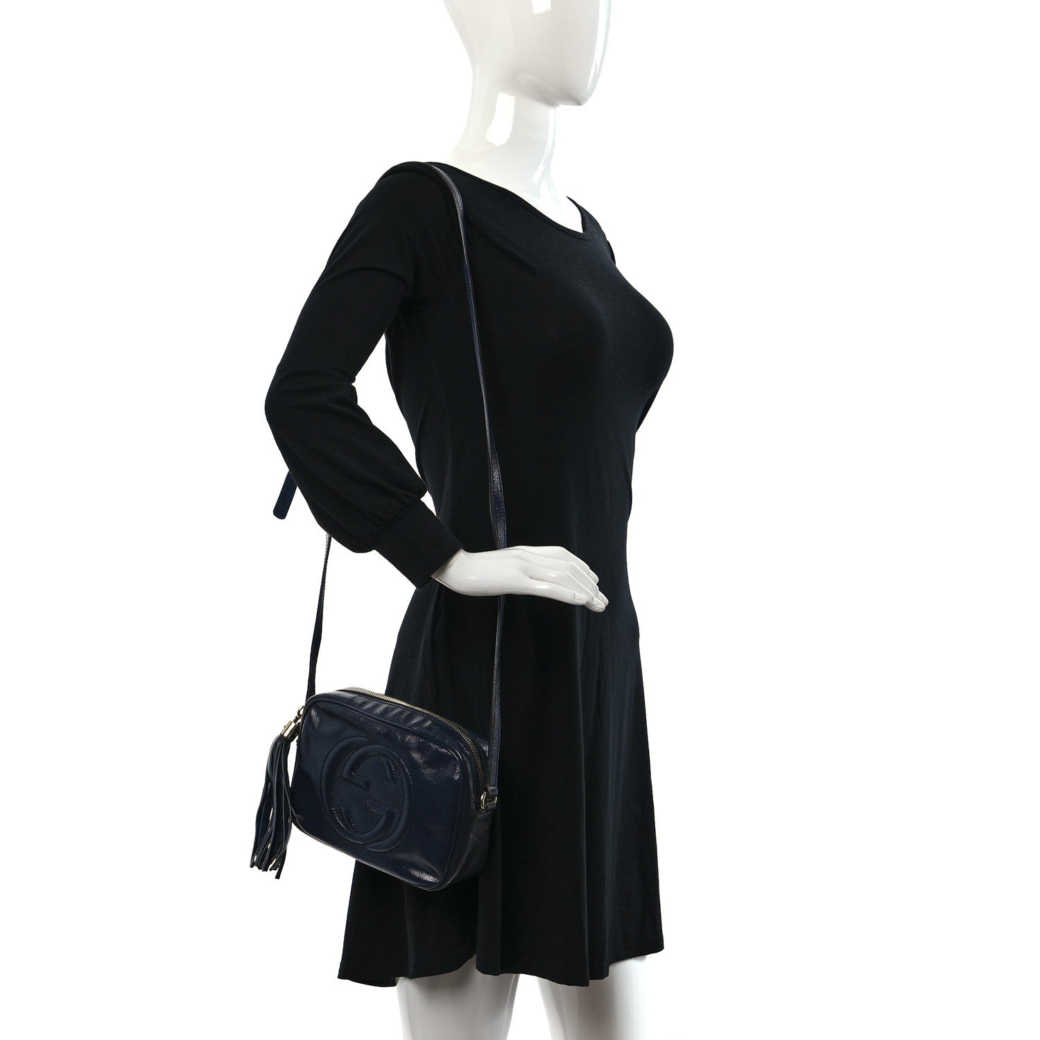 Gucci Vernice Naplack Small Soho Disco Bag Uniform Blue 3 of 14