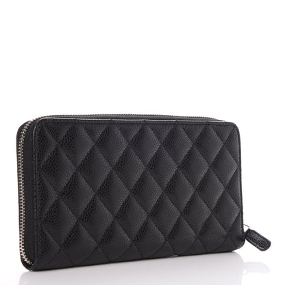 Chanel Caviar Quilted Large Gusset Zip Around Wallet Black 3 of 9