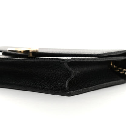 Gucci Dollar Calfskin Interlocking G Chain Wallet Black 10 of 11