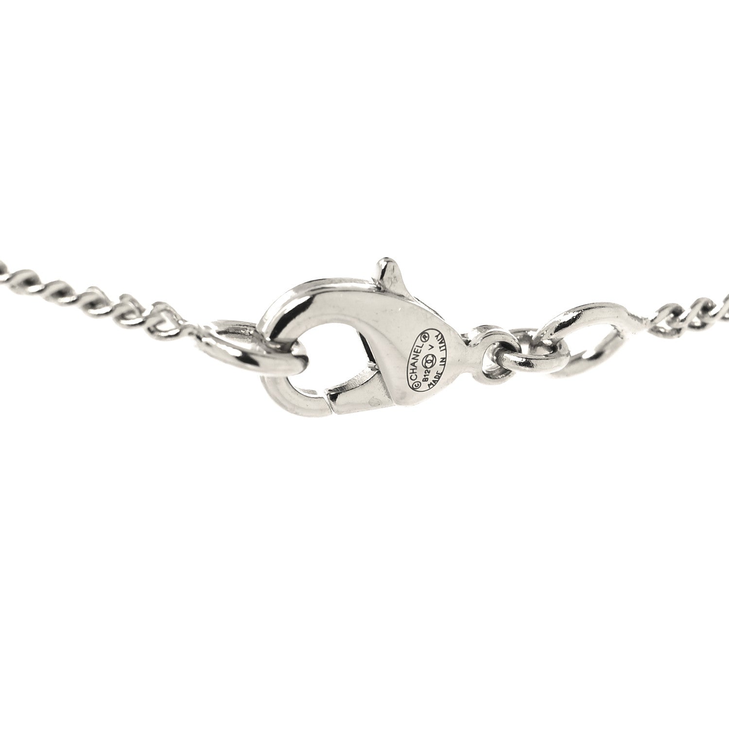 Chanel Crystal Timeless CC Necklace Silver 4 of 4