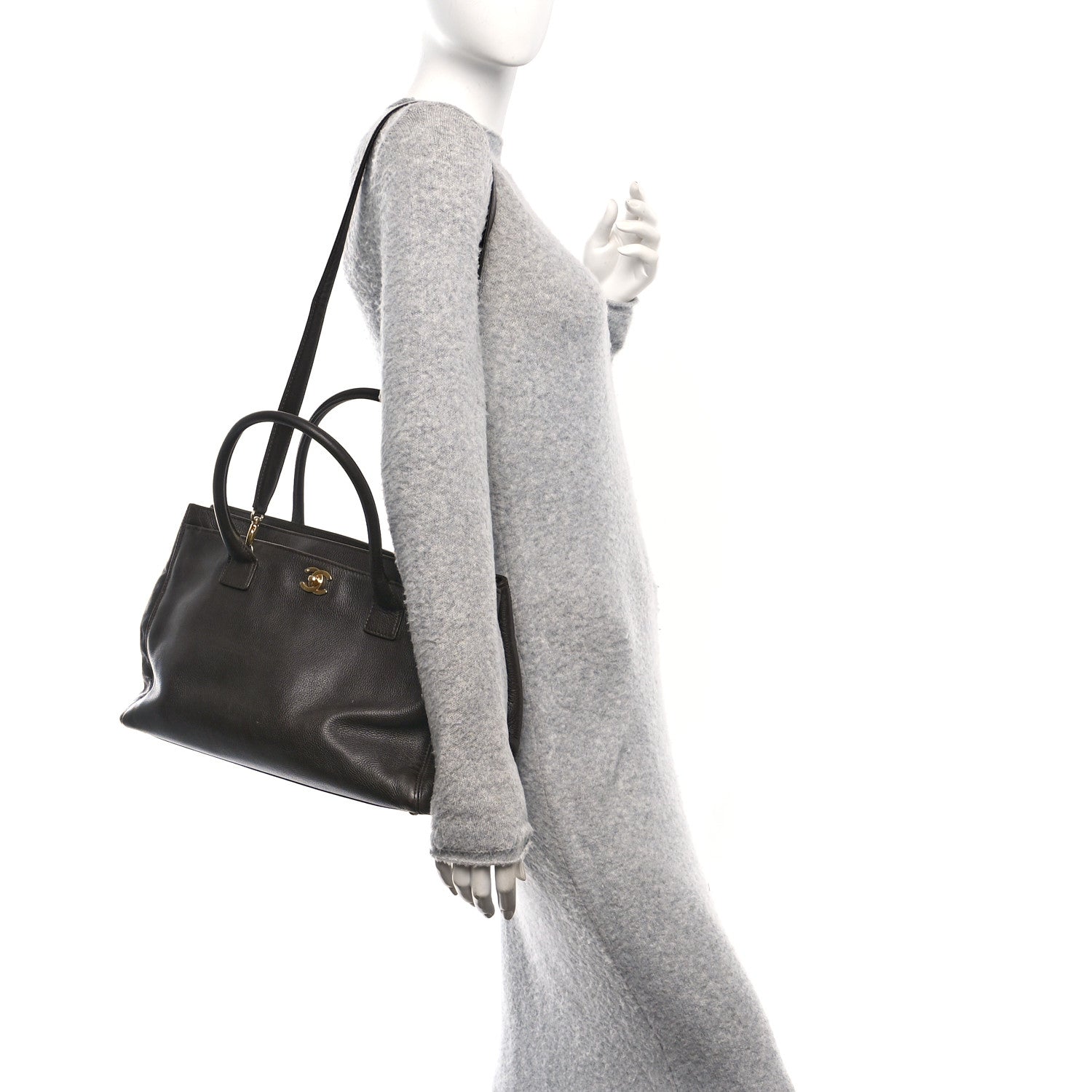Chanel Calfskin Cerf Executive Shopper Tote Brown 3 of 12