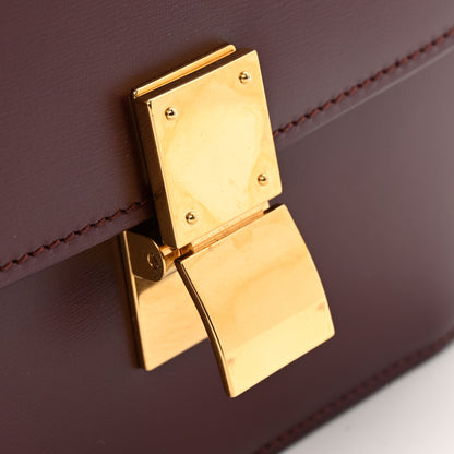 Celine Liege Calfskin Teen Classic Box Flap Bag Burgundy 13 of 13