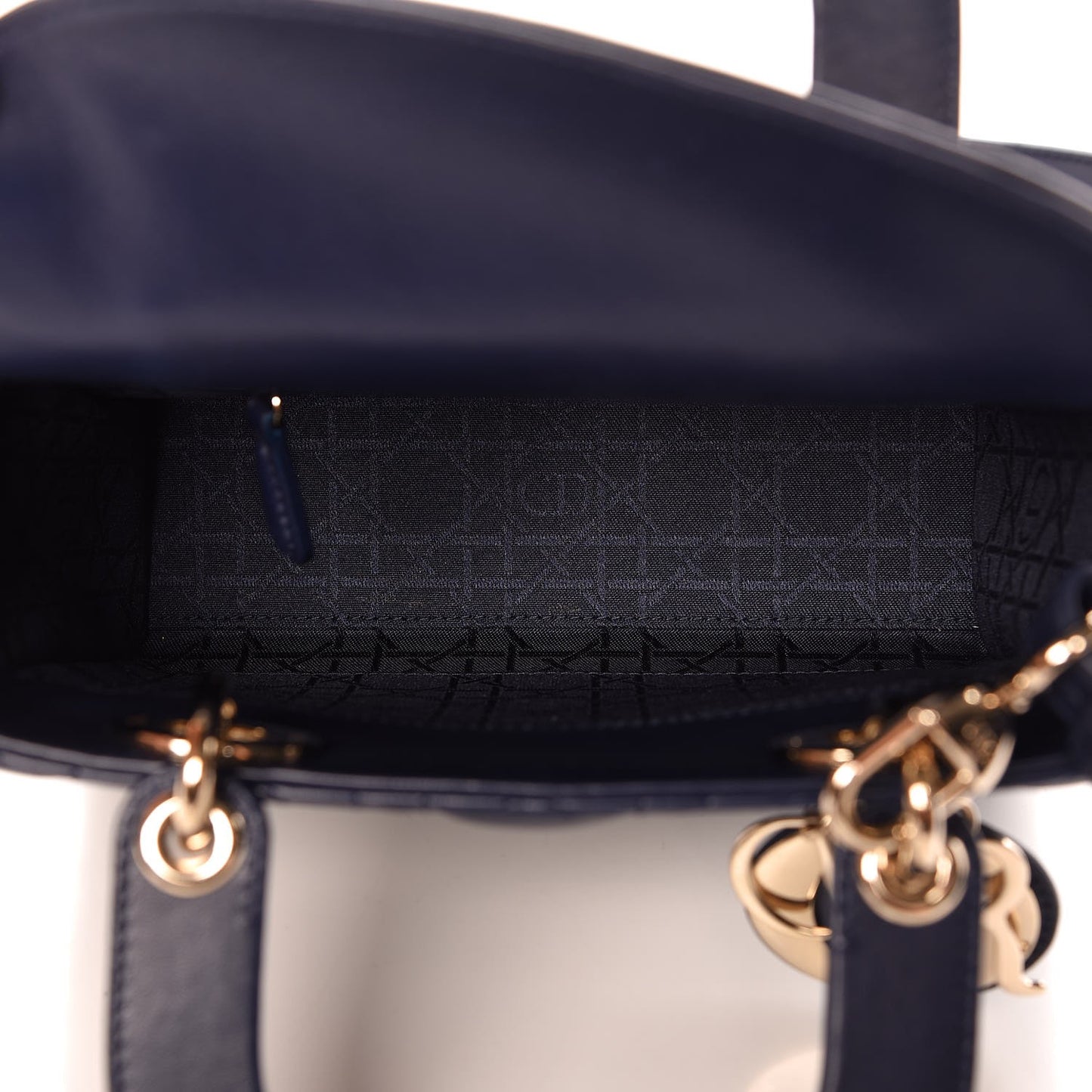 Lambskin Cannage Small Lucky Badges My Lady Dior Navy
