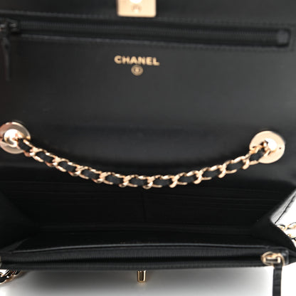 Chanel Lambskin Quilted Trendy CC Wallet On Chain WOC Black 5 of 12