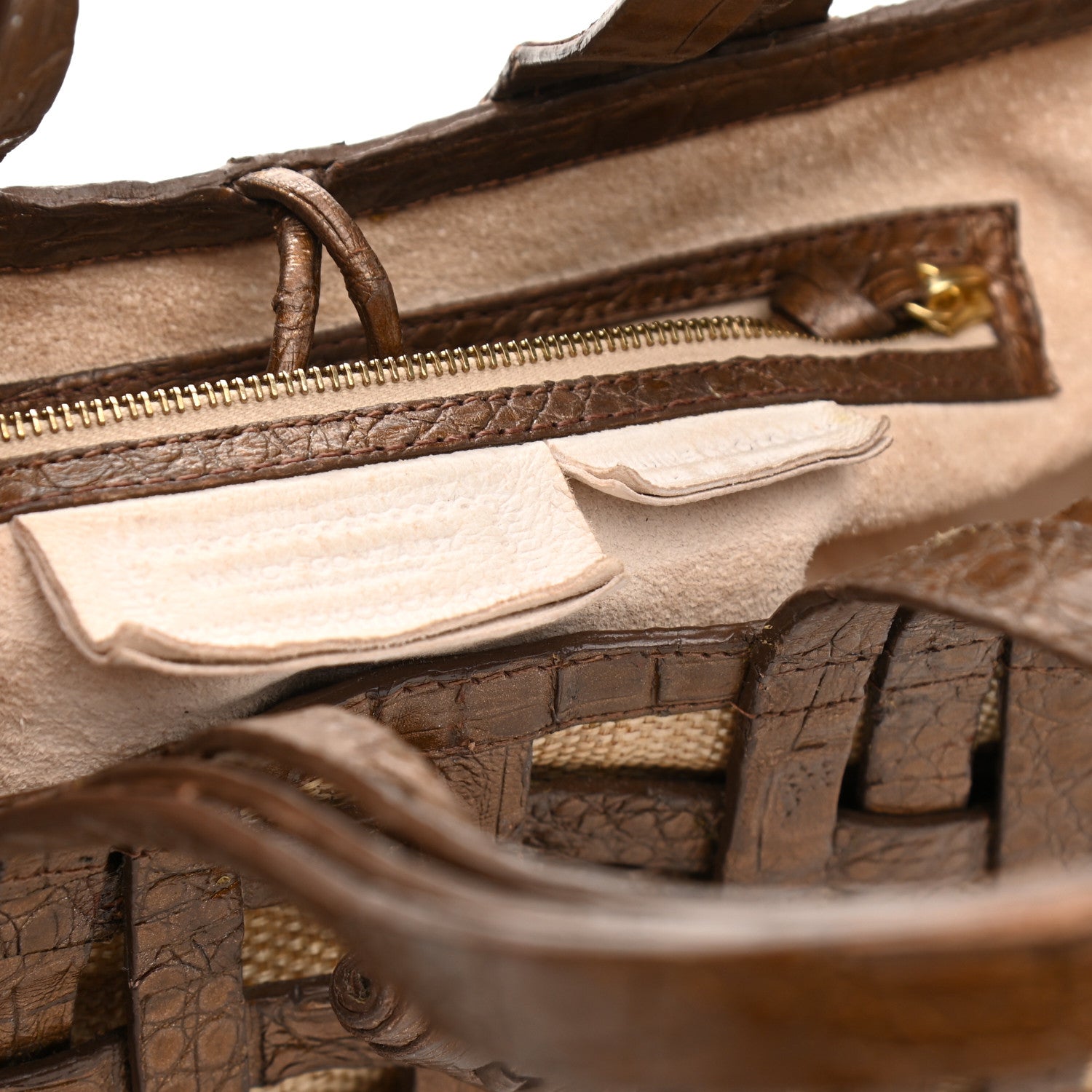 Nancy Gonzalez Crocodile Woven Tote Chocolate 12 of 12