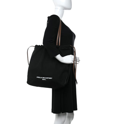 Stella McCartney Canvas Printed Drawstring Tote Bag Black 2 of 8