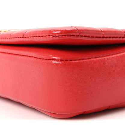Burberry Lambskin Quilted Mini Lola Bag Bright Red 10 of 10