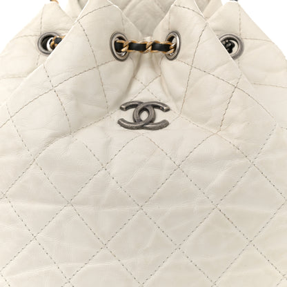 Chanel Aged Calfskin Quilted Gabrielle Backpack Black White 8 of 15