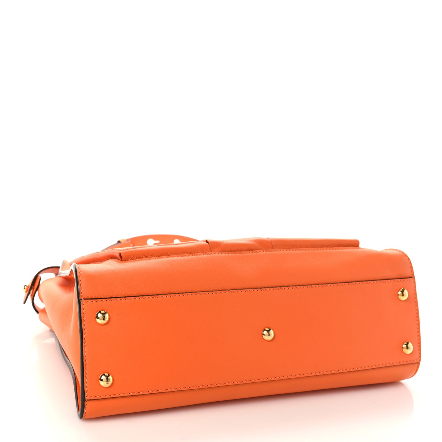 Vitello Seta Shiny Nappa Medium 3 Pocket Peekaboo Iconic Satchel Papaya