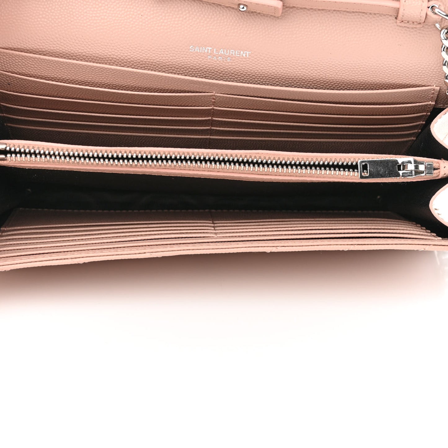 Grain De Poudre Matelasse Chevron Cassandre Chain Wallet Pale Pink