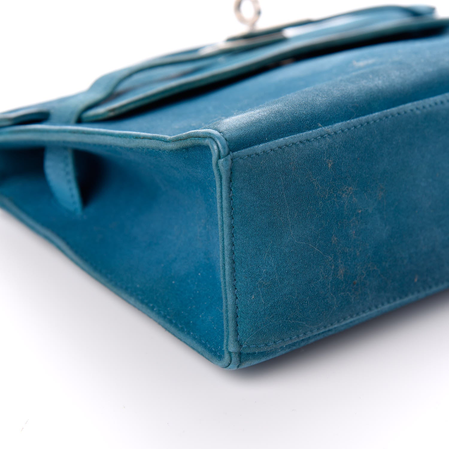 Hermes Veau Doblis Kelly Pochette Turquoise 7 of 12