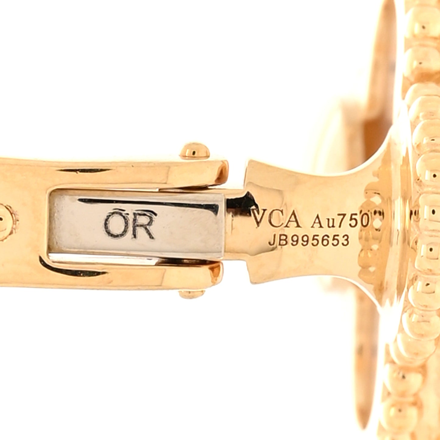 18K Yellow Gold Mother of Pearl Vintage Alhambra Earrings