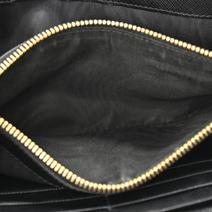 Prada Saffiano Metal Continental Flap Wallet Black 9 of 13