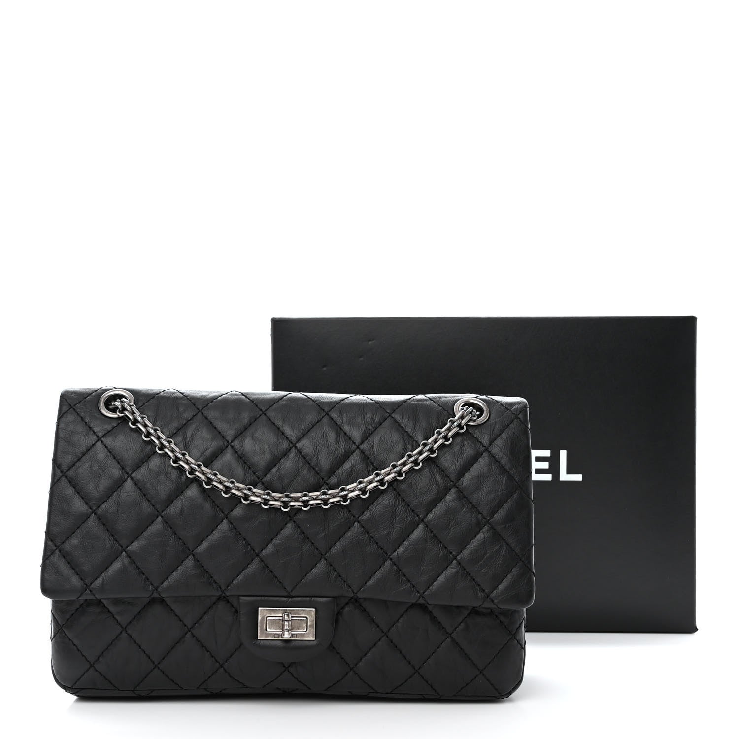 Chanel Aged Calfskin Quilted 2.55 Reissue 226 Flap Black 13 of 13