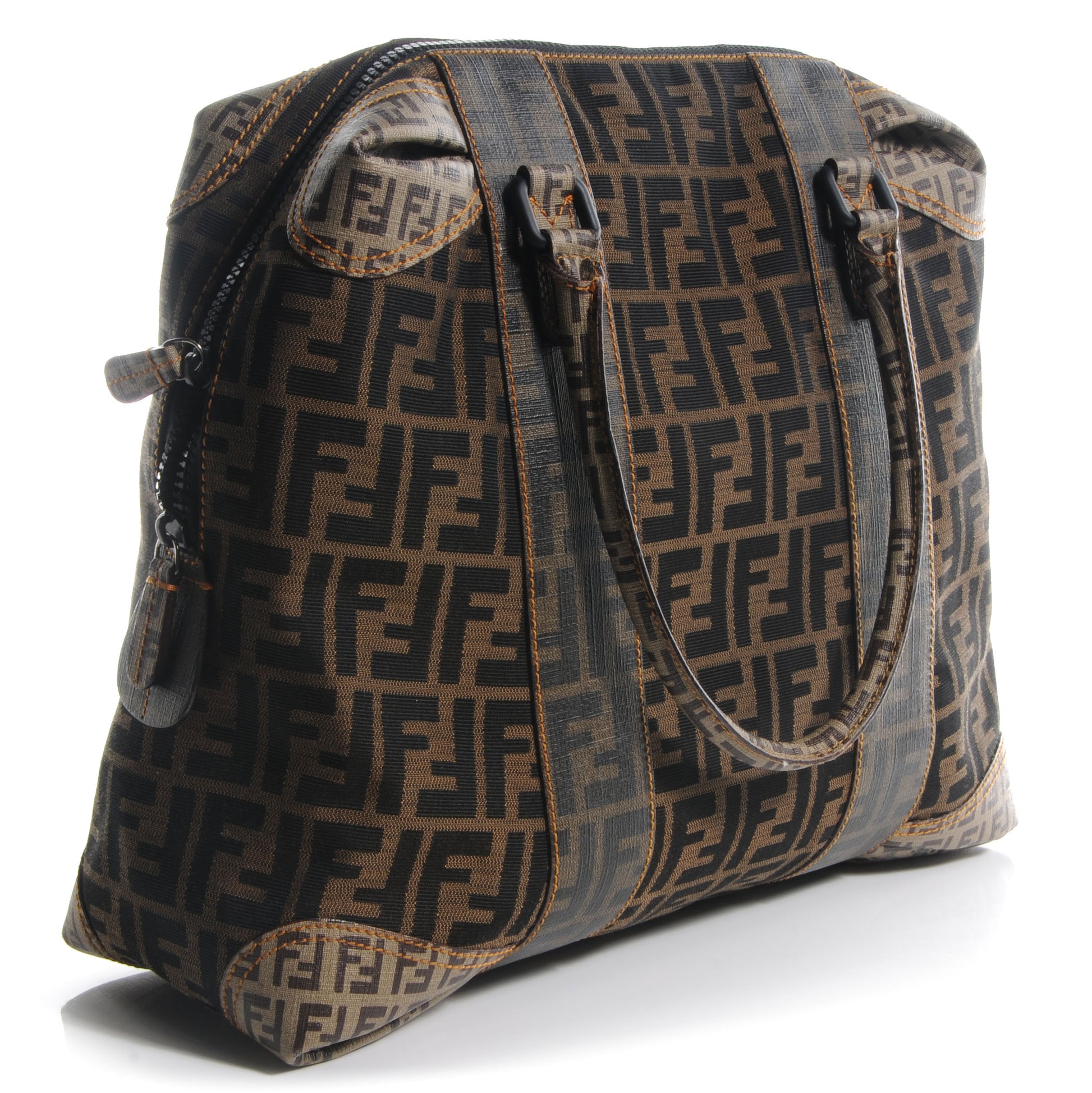 Fendi Zucca Zucchino Spalmati Large B Mix Tote Tobacco 3 of 9