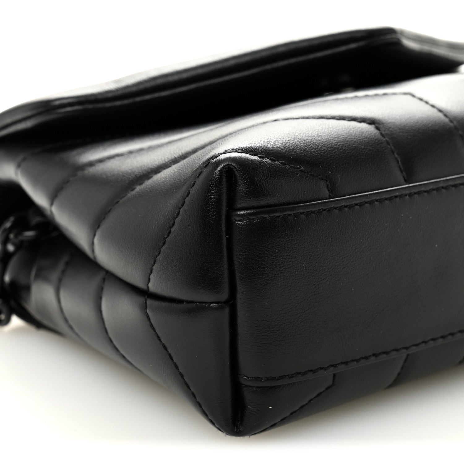 Saint Laurent Calfskin Y Quilted Monogram Monochrome Toy Loulou Crossbody Bag Black 9 of 10