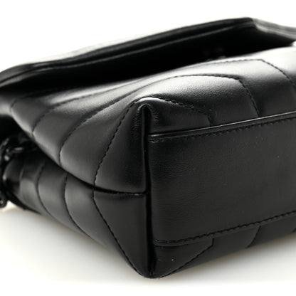 Saint Laurent Calfskin Y Quilted Monogram Monochrome Toy Loulou Crossbody Bag Black 9 of 10