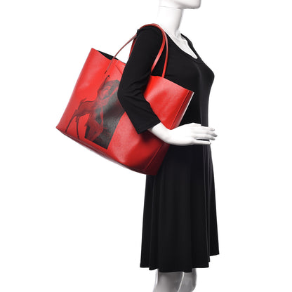 Givenchy Textured Coated Canvas Bambi Print Large Antigona Tote Red 2 of 12