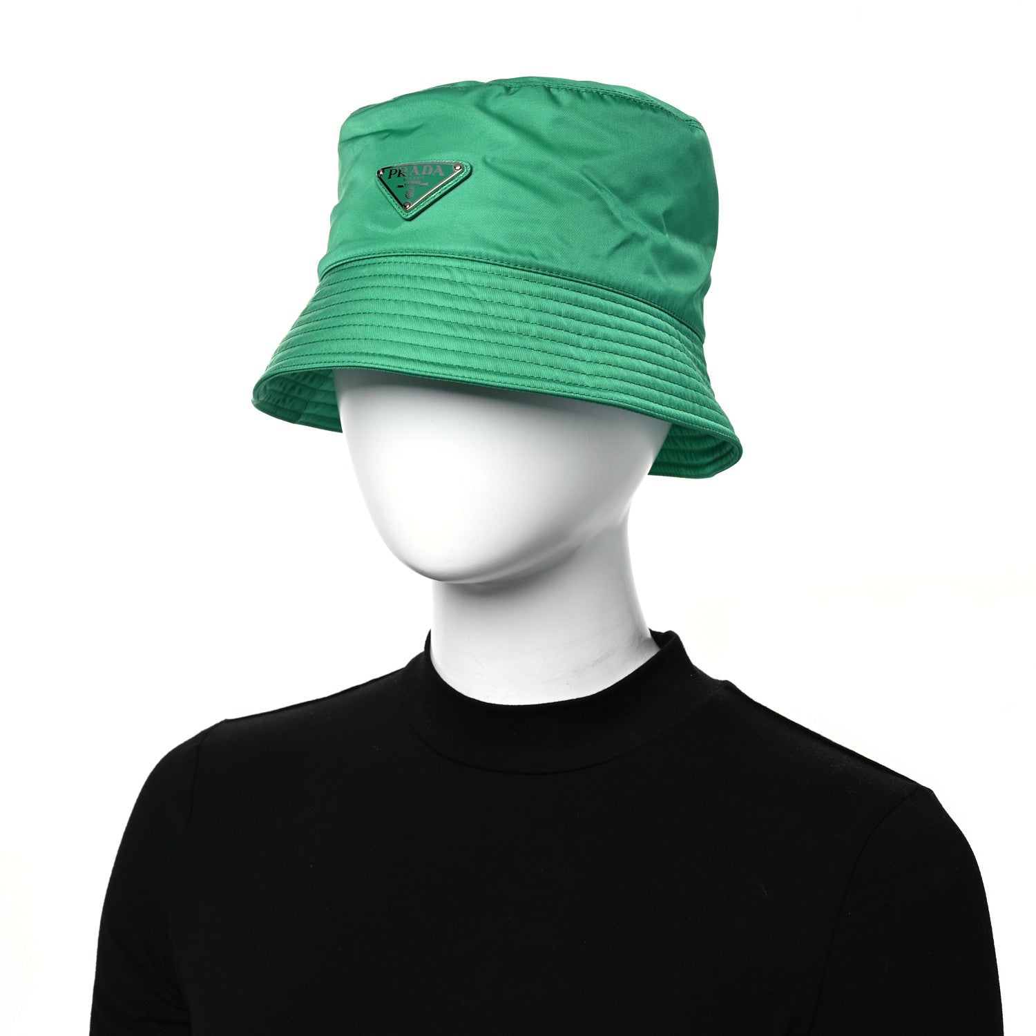 Prada Re-Nylon Triangle Womens Bucket Hat M Menta 2 of 8