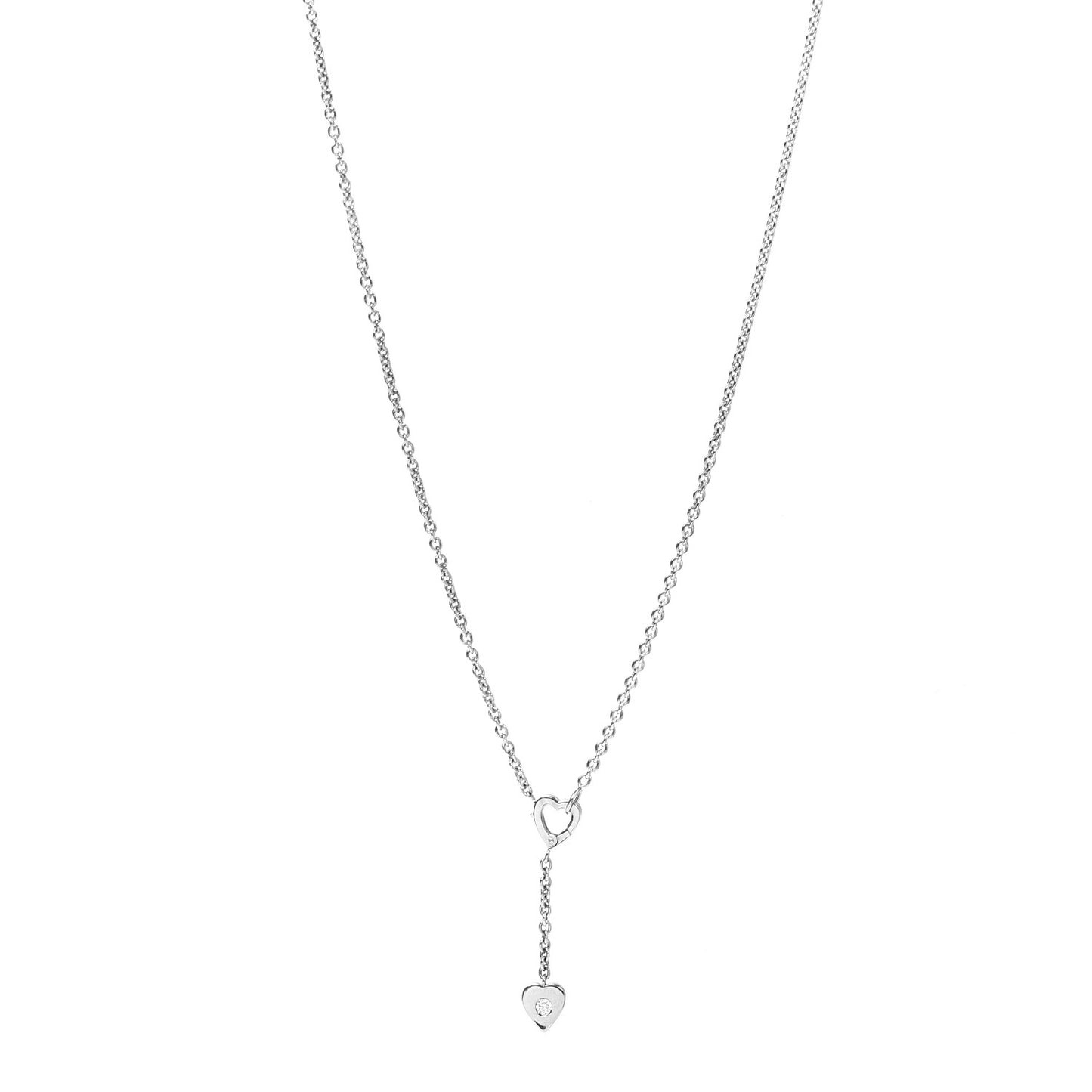 18K White Gold Diamond Mon Amour Lariat Necklace