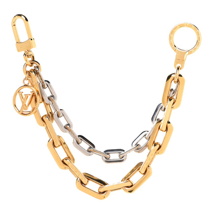 Louis Vuitton Metal LV Edge Chain Bag Charm Silver Gold 1 of 5