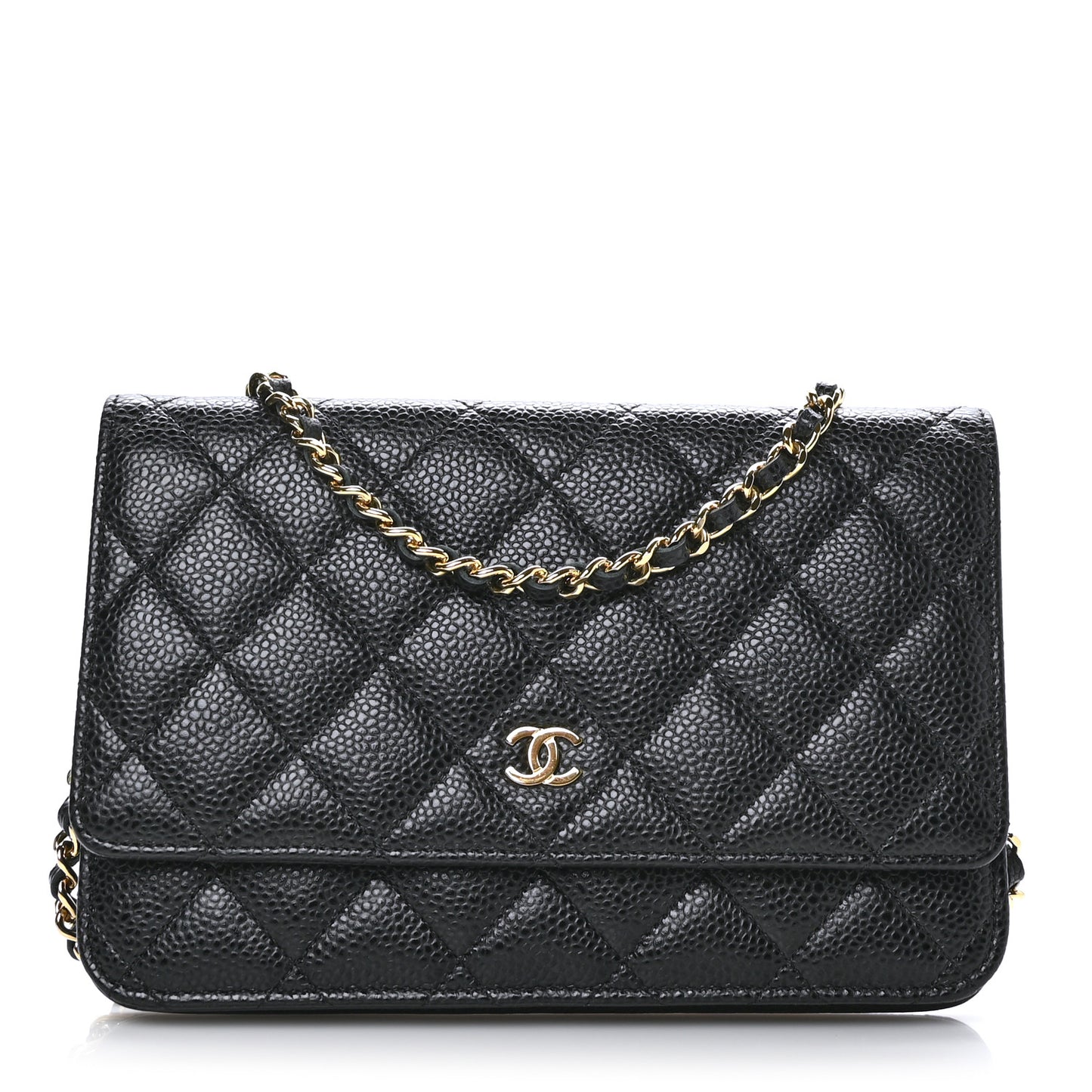 Caviar Quilted Wallet On Chain WOC Black