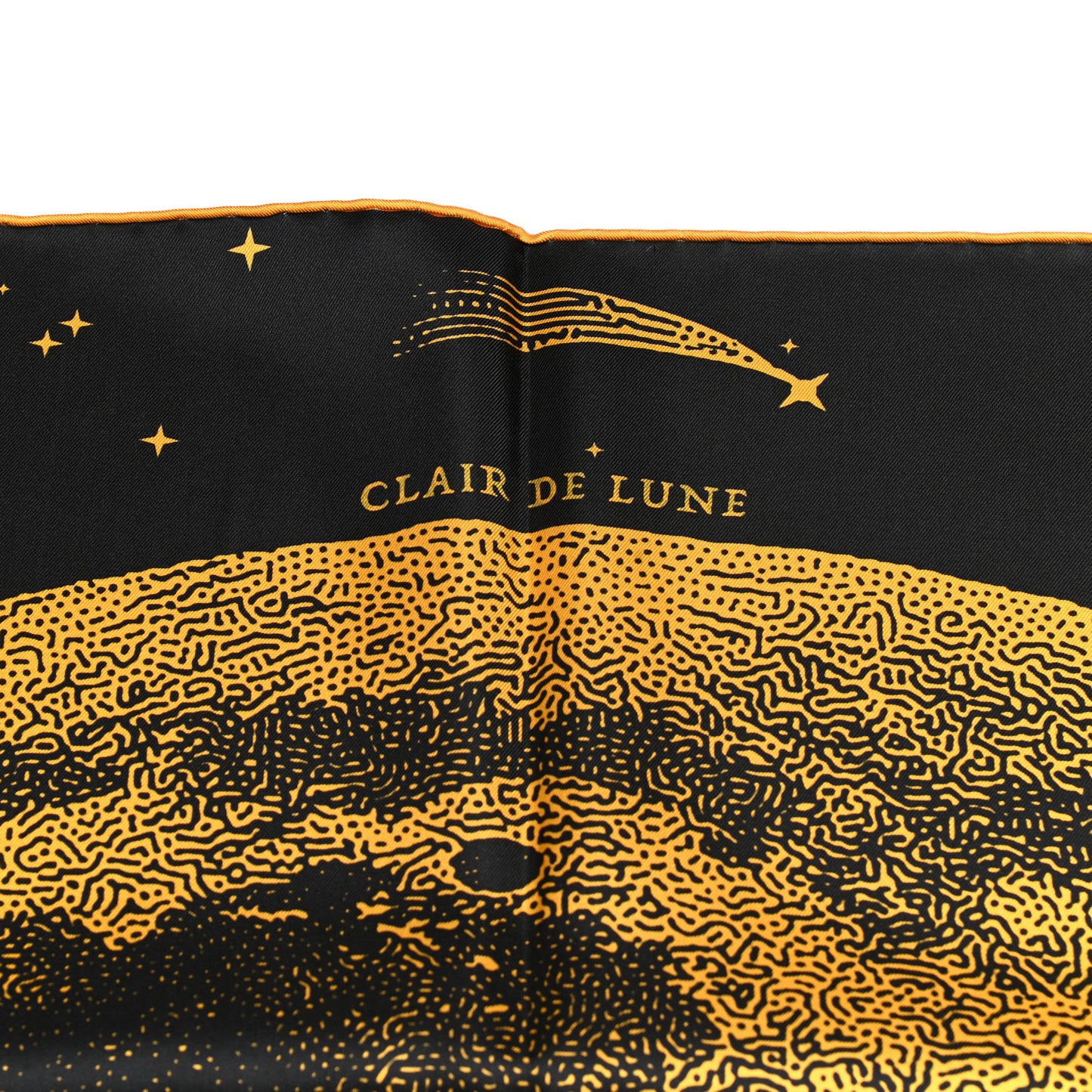 Silk Clair De Lune Double Face Scarf 90 Black Jaune D'Or Bleu