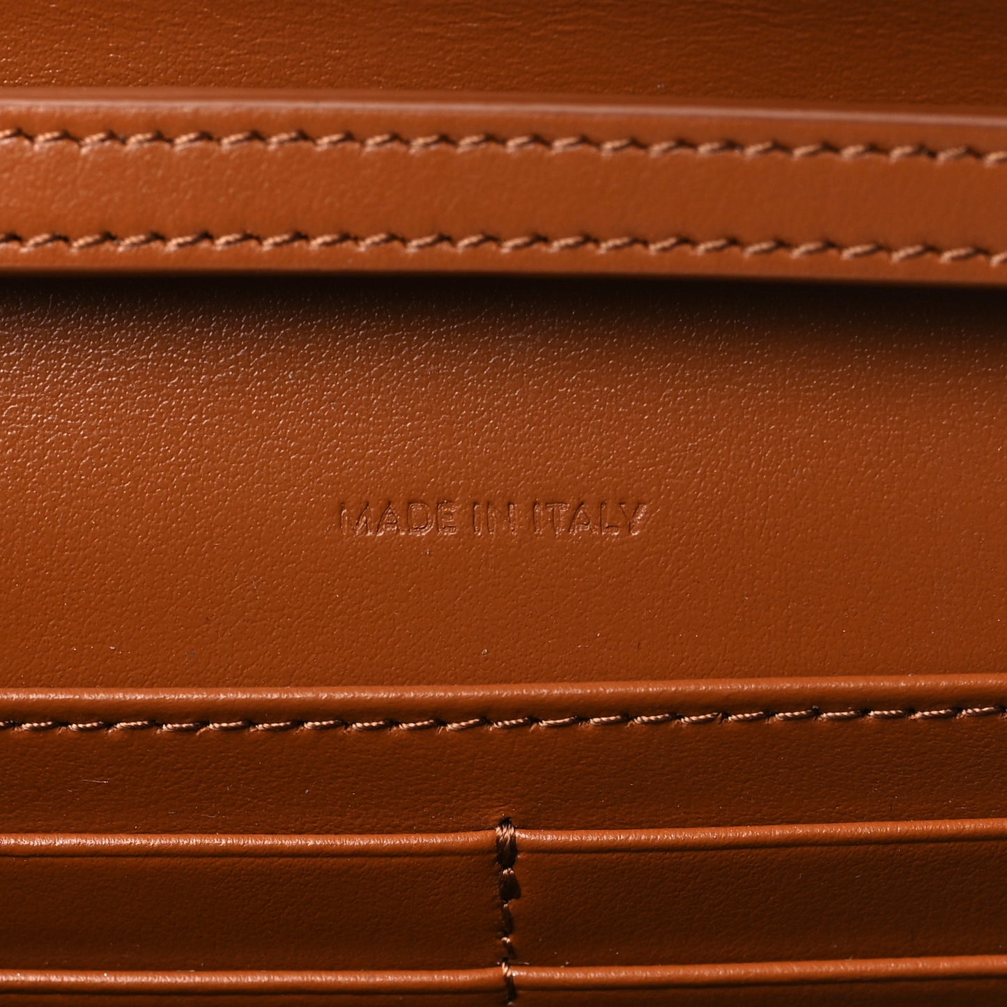 Triomphe Canvas Calfskin Margo Wallet on Chain Tan