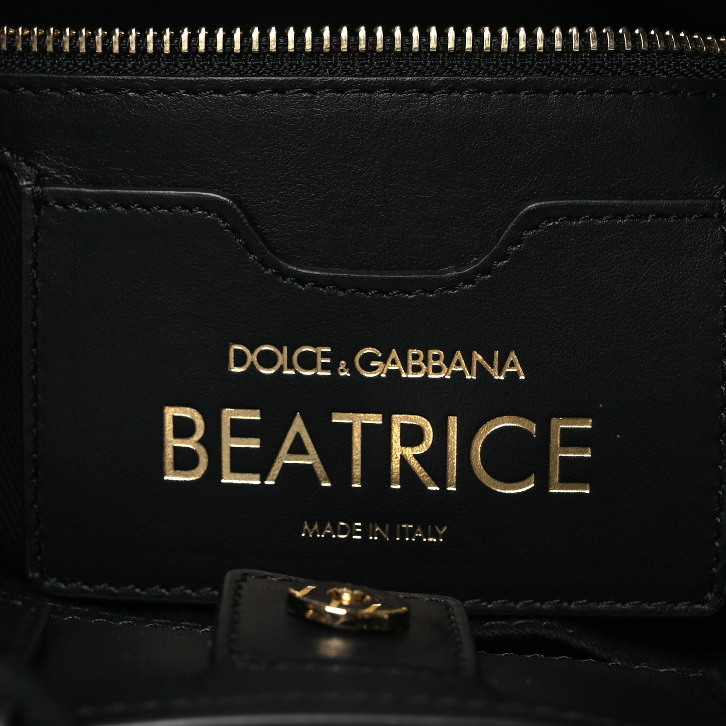 DOLCE GABBANA Calfskin Graffiti Printed Beatrice Tote  Black
