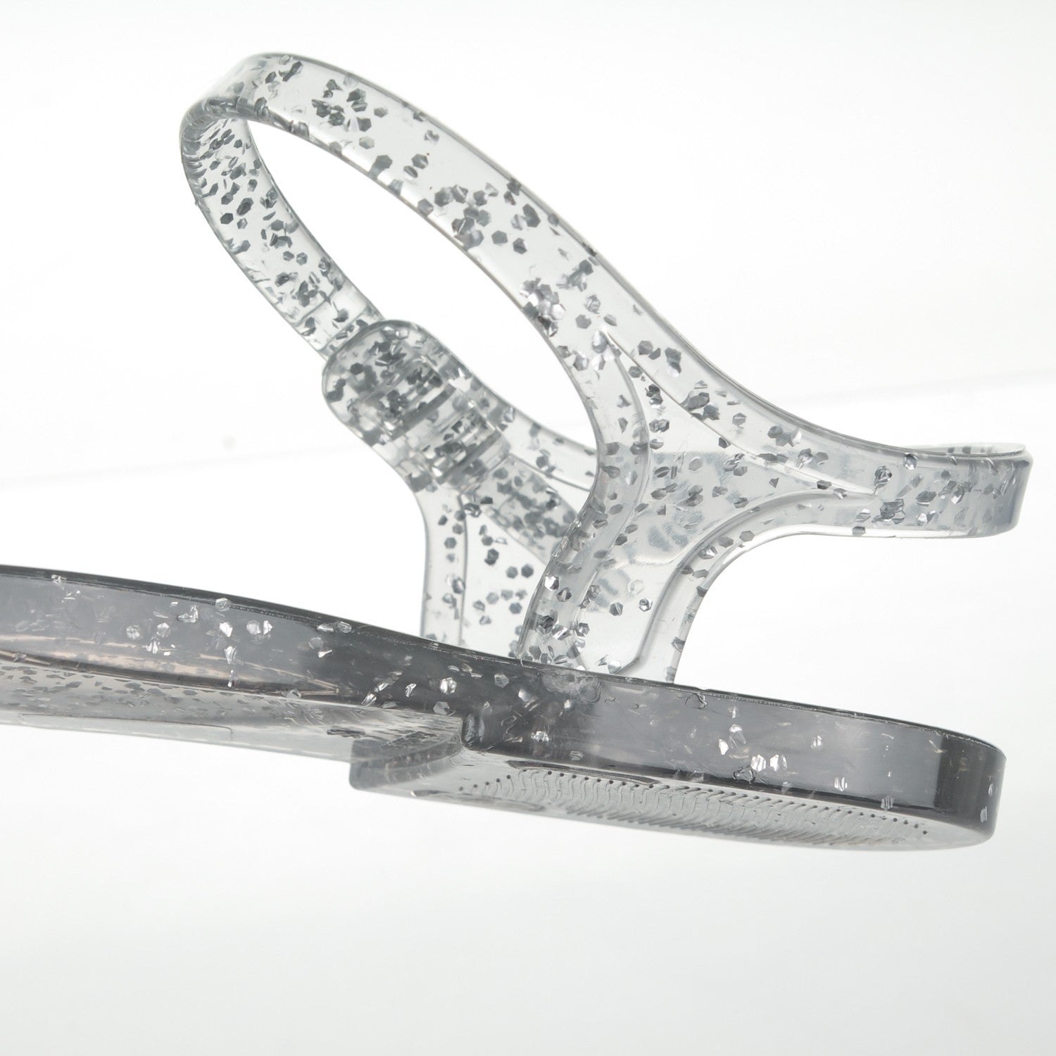 Chanel Jelly Camellia Glitter Thong Sandals 39 Silver 8 of 9