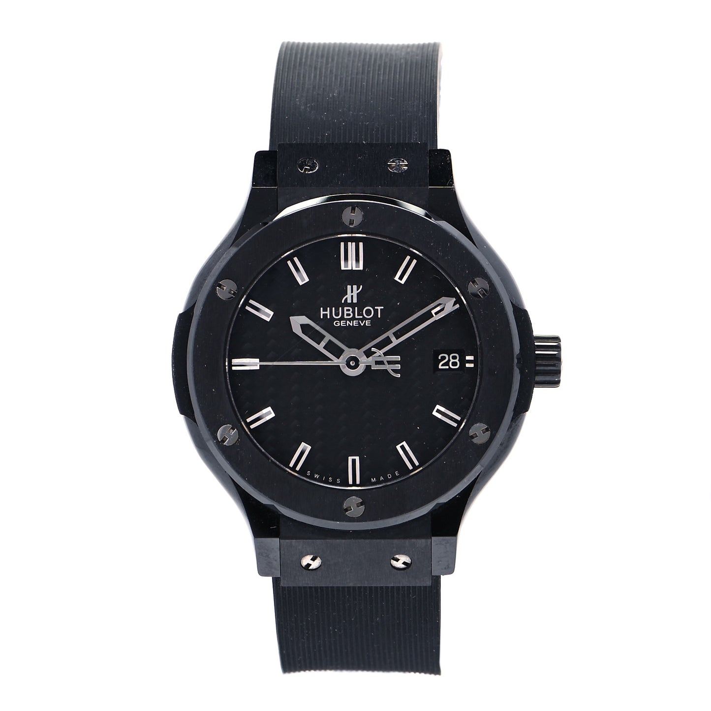 Titanium Ceramic Rubber 38mm Classic Fusion Quartz Watch Black 561.CM.1770.RX