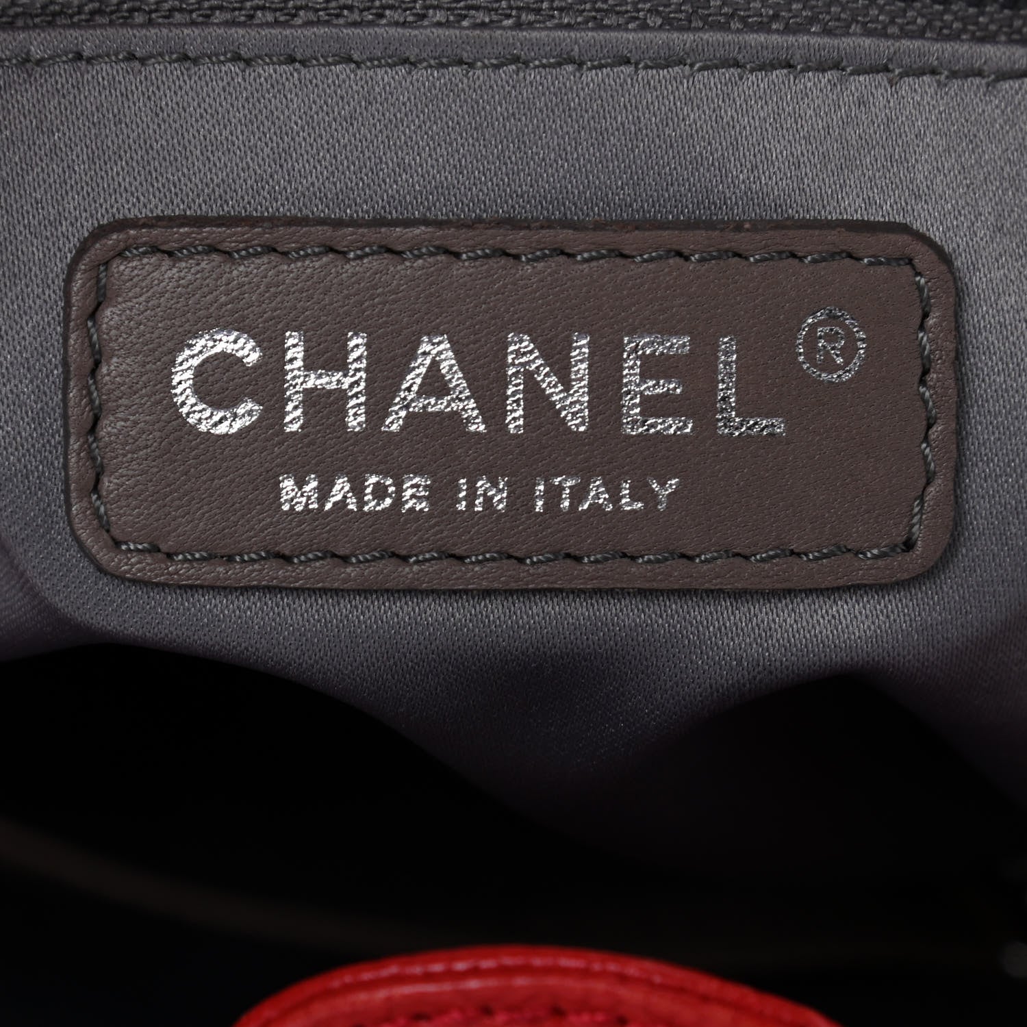 Chanel Caviar Quilted Petit Shopping Tote PST Red 6 of 13