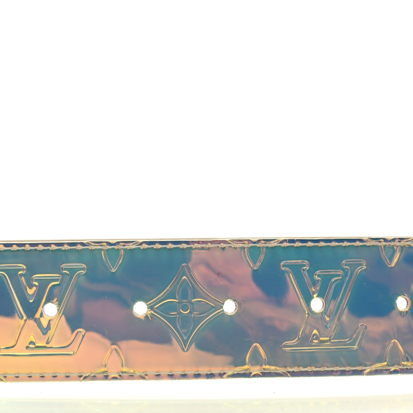 PVC Monogram 40mm LV Initiales Reversible Belt 100 40 Iridescent Prism