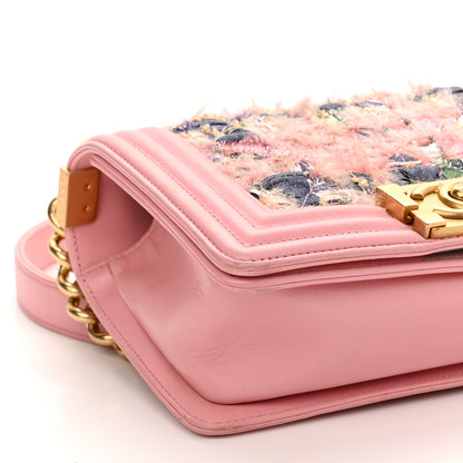 Chanel Lambskin Tweed Quilted Small Boy Flap Pink 9 of 12
