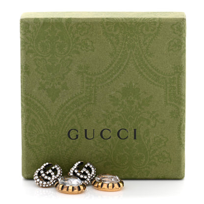 Gucci Crystal Double G Earrings Aged Gold 5 of 5