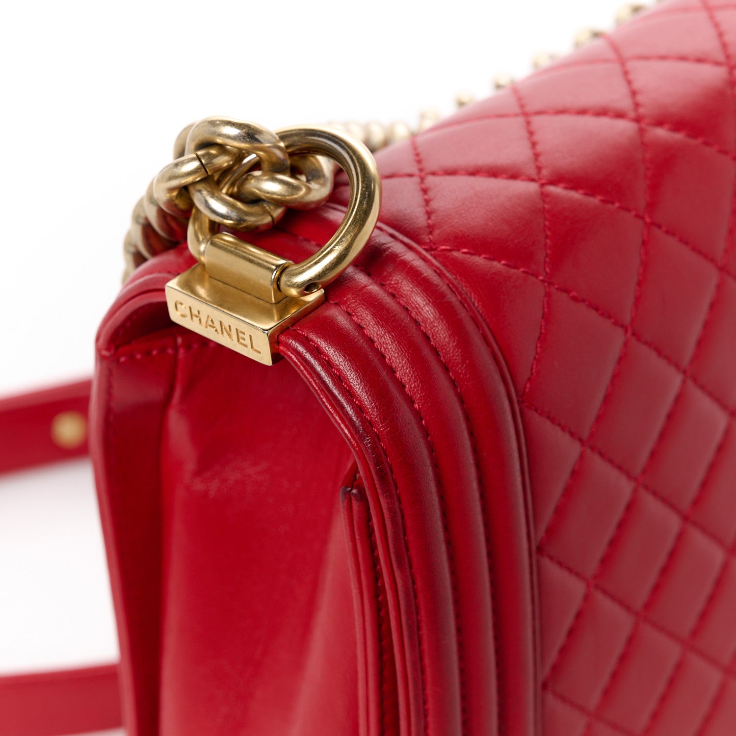 Chanel Lambskin Quilted New Medium Boy Flap Red 11 of 14