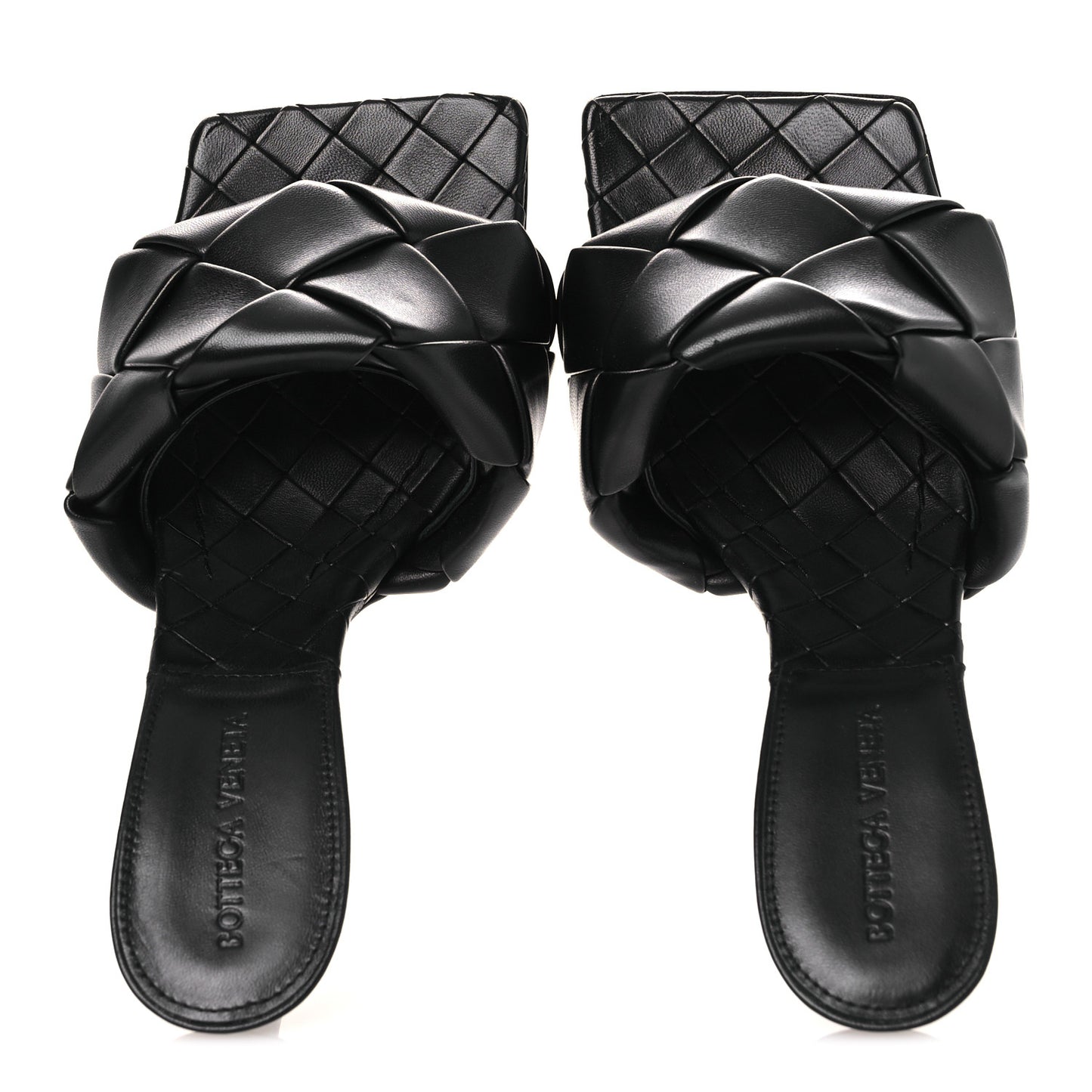 Nappa Maxi Intrecciato Lido Mule Sandals 37.5 Black