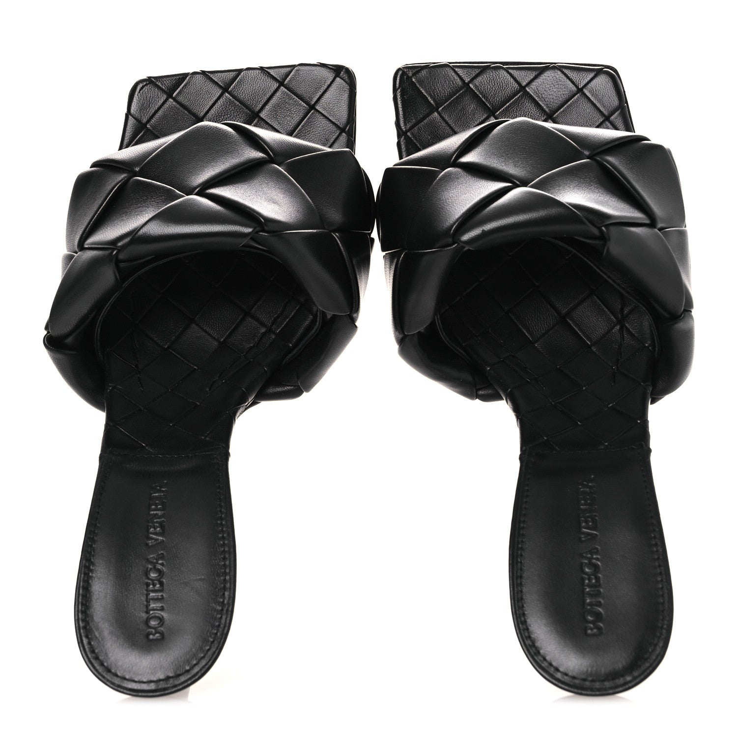 Bottega Veneta Nappa Maxi Intrecciato Lido Mule Sandals 37.5 Black 2 of 9