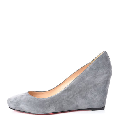 Christian Louboutin Veau Velours Melissa Wedges 39 Grey 1 of 11