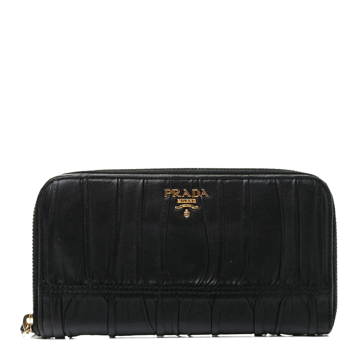 Nappa Gaufre Zip Around Wallet Black