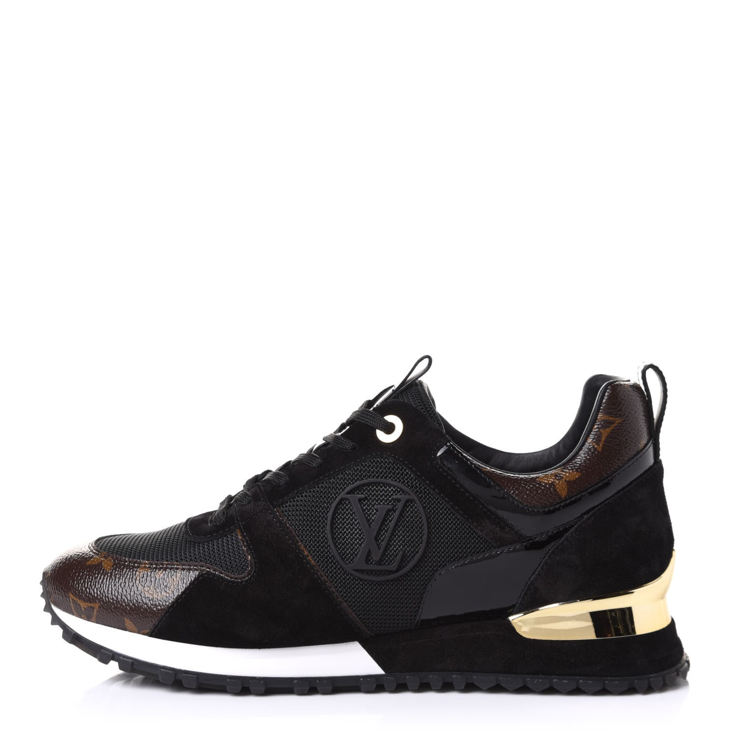 Louis Vuitton Suede Monogram Run Away Sneakers 38.5 Black 1 of 9