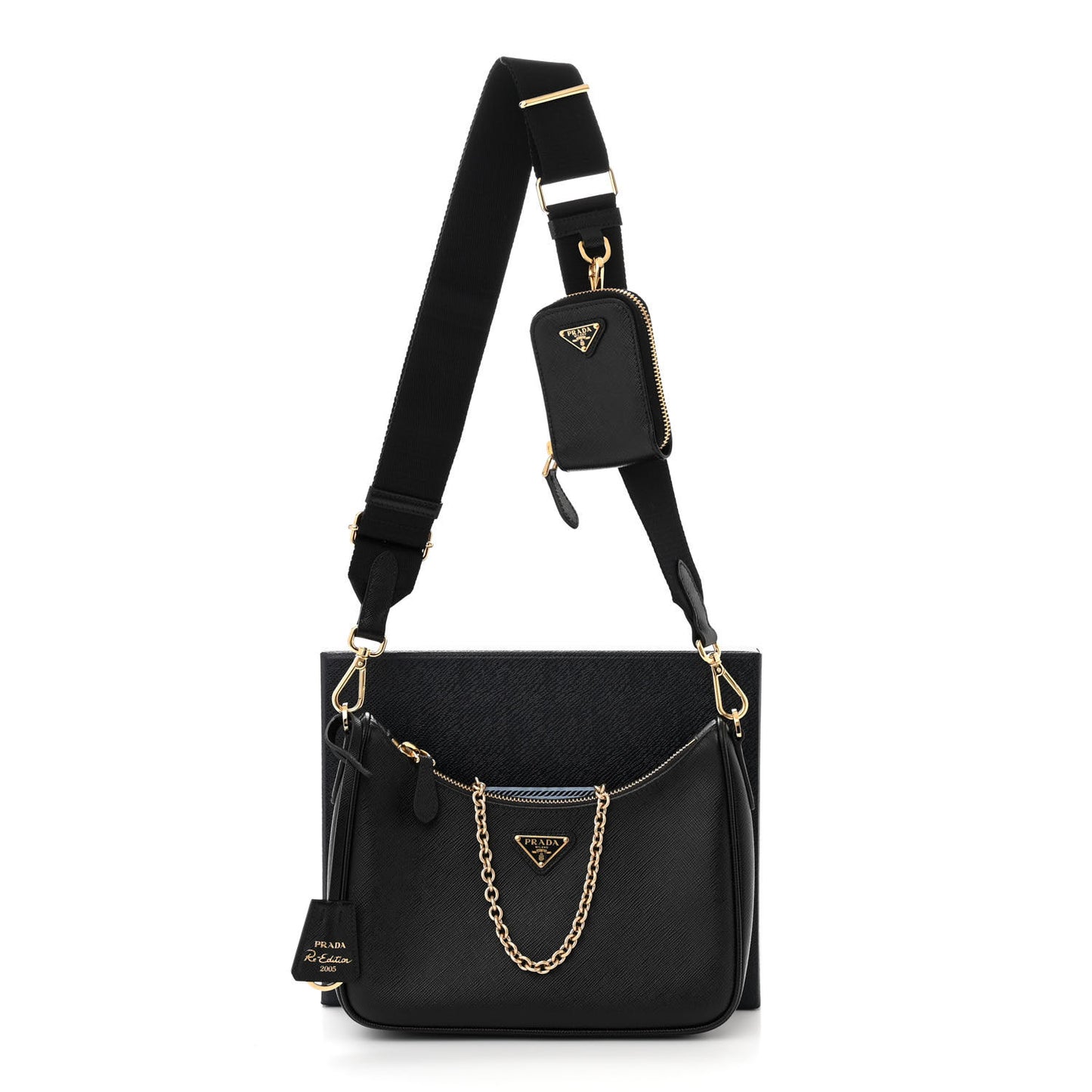 Saffiano Lux Re-Edition 2005 Shoulder Bag Black