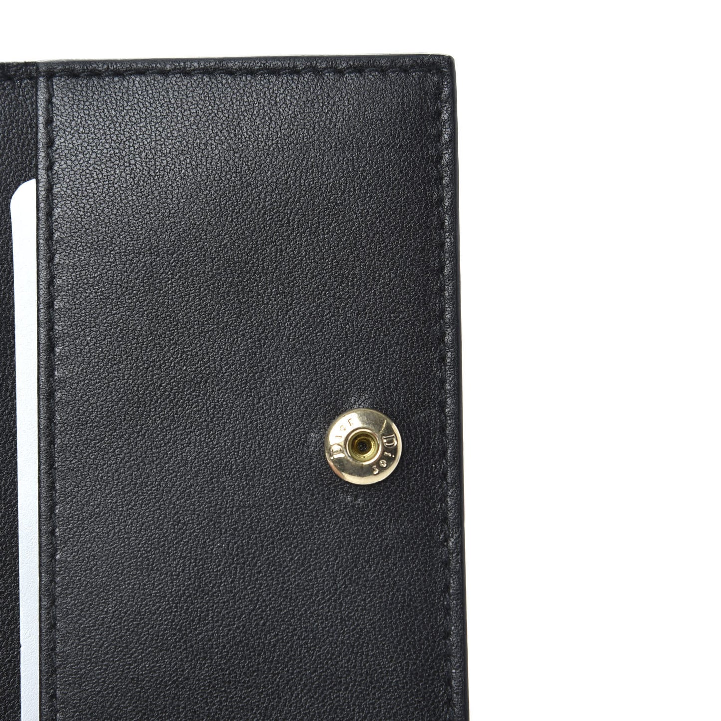 Lambskin Cannage Small Lady Dior Flap Card Holder Black