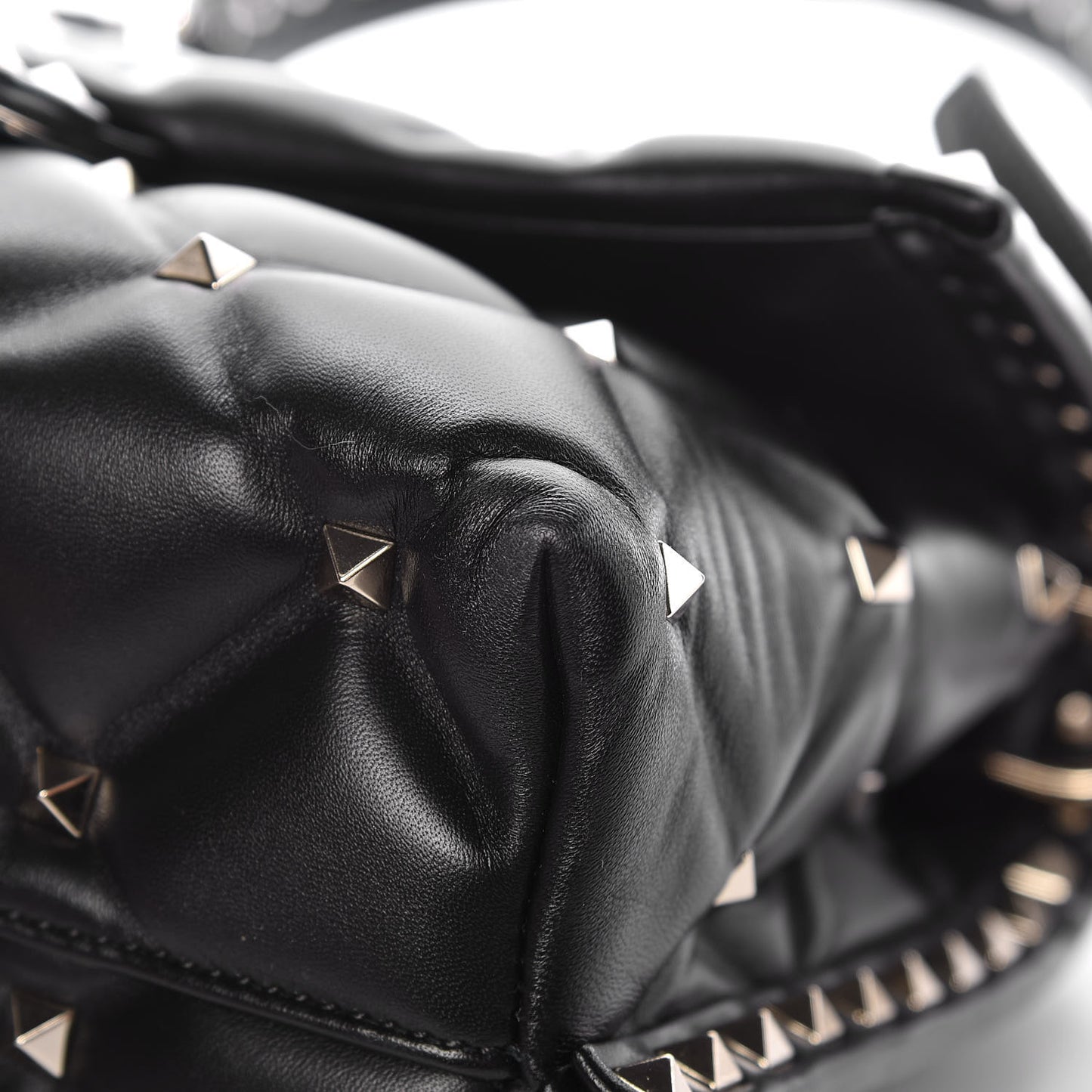 Lambskin VLTN Print Candystud Top Handle Bag Black