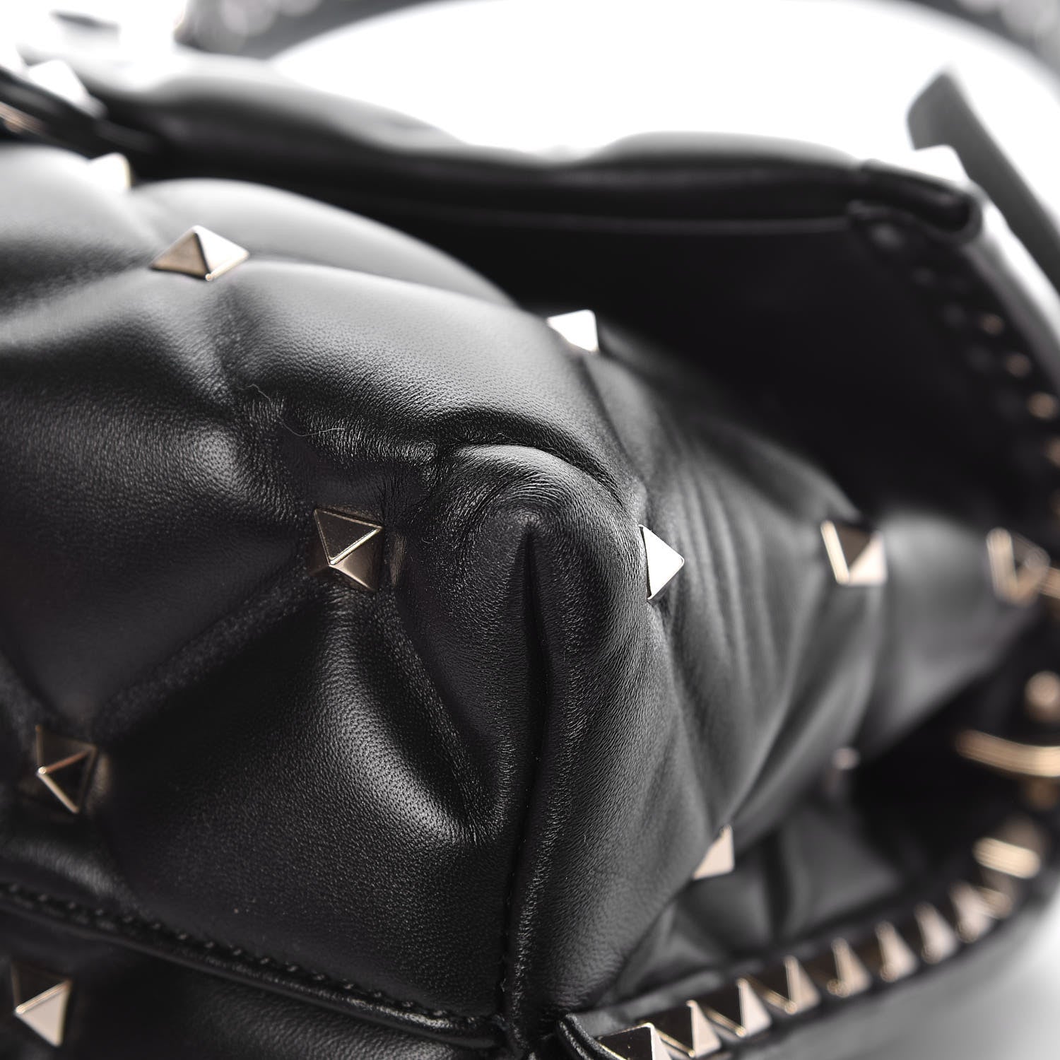 Valentino Garavani Lambskin VLTN Print Candystud Top Handle Bag Black 9 of 13