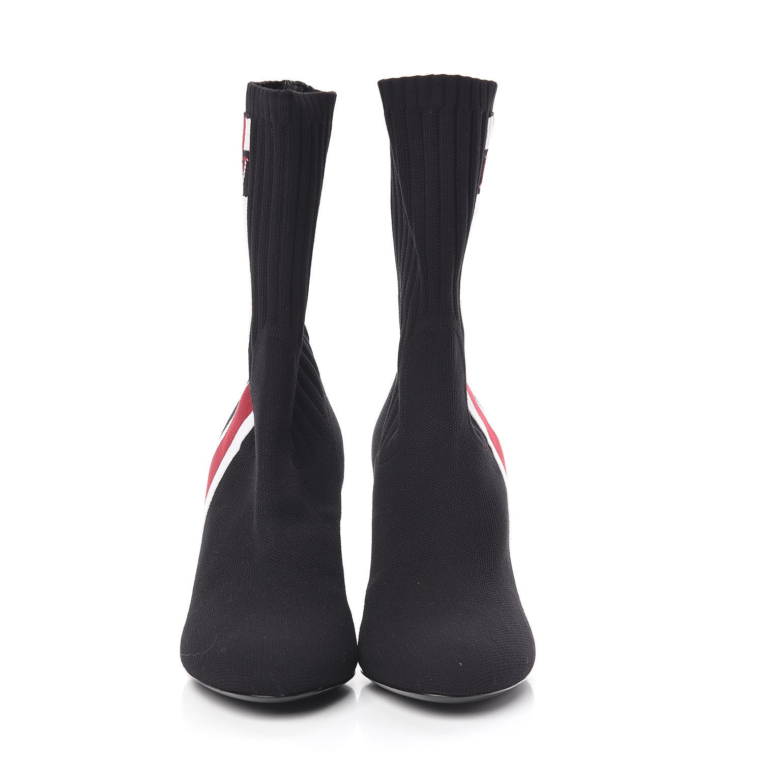 Louis Vuitton Stretch Fabric Silhouette Stripe Ankle Boots 37.5 Black 2 of 6