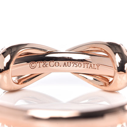 Tiffany 18K Rose Gold Diamond Infinity Ring 54 6.75 4 of 4